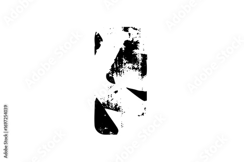 Vector Abstract portrait of a determined face in black and white.