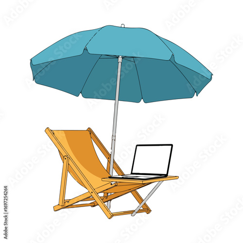 Digital Nomad Beach Work and Relax