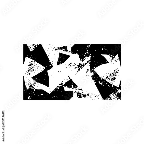 Vector Abstract fractured shapes create a dynamic distressed .