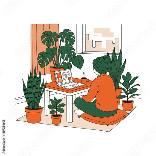 Indoor Home Office Botanical Illustration