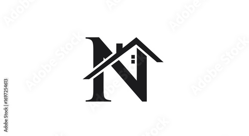 Elegant initial NV home logo design, creating a sense of stability and sophistication with its