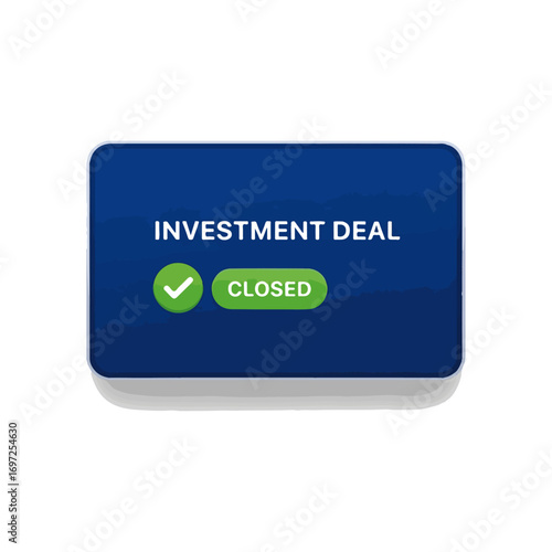 Investment Deal Closed Notification Vector Graphic