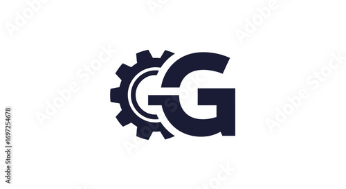 Gear Integration with Letter G Logo Design for Mechanical and Industrial Solutions
