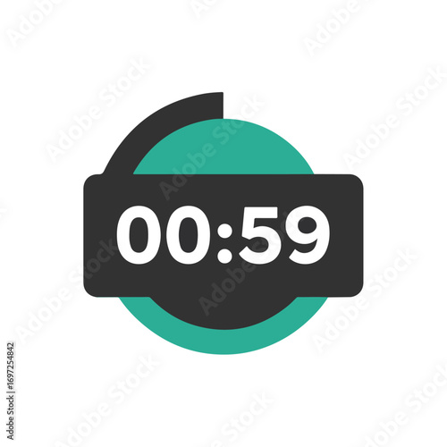 Minimal Countdown Timer Vector Illustration Design