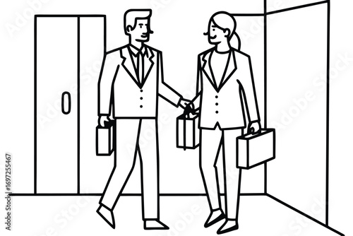 Flat Design Illustration of Online Collaboration and Virtual Teamwork