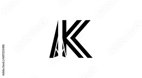 Geometric AK Logo Concept with Modern Lettering and Striking Visual Appeal for Branding