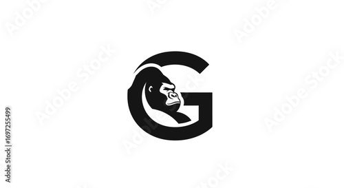 Gorilla branding identity integrated within letter G resulting in a unique emblem