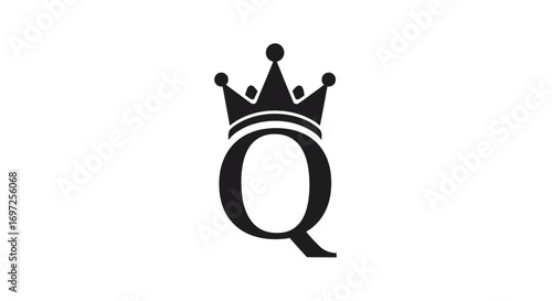 Elegant and regal initial Q logo design with a prominent crown above the letterform