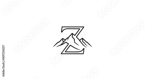 Letter Z mountain landscape logo design inspiration for outdoor brand identity creative concept