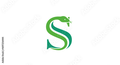 Elegant and Modern Green Snake Letter S Logo Design for Brand Identity Creation