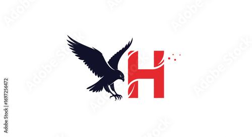 Dynamic visual featuring an eagle in flight with stylized letter H representing strength and agility