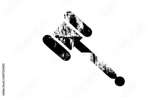 Vector Distressed gavel represents justice and legal proceedings.