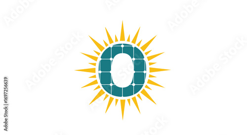 Creative Solar Letter O Logo Concept Combining Renewable Energy and Alphabetic Design