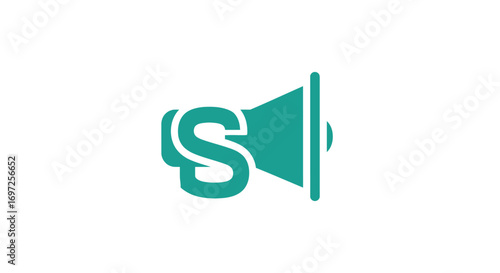 Letter S Integrated into a Modern Megaphone for Marketing and Communication Initiatives