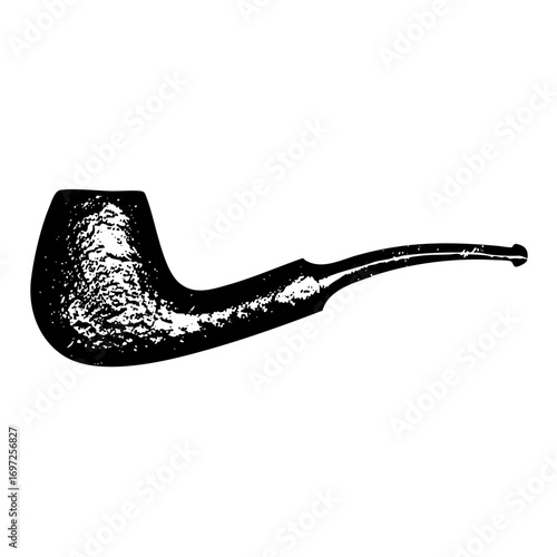 Vector Classic smoking pipe with textured bowl