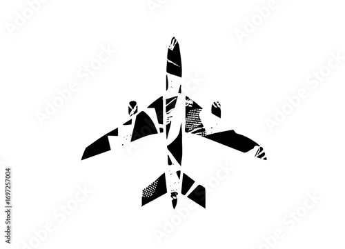 Vector Abstract avian features geometric shapes and textures.