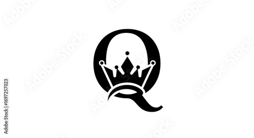 Elegant letter Q crown logo design representing royalty and sophistication style