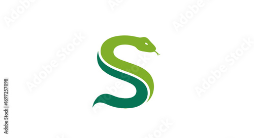 Elegant snake symbol in light and dark green forming the letter S for brand identification