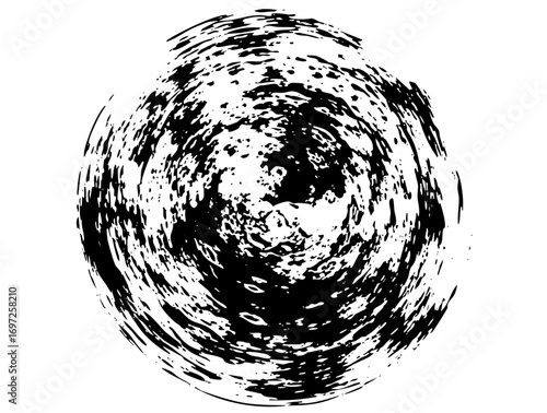 Vector Dynamic swirling vortex with rough brushstroke texture.