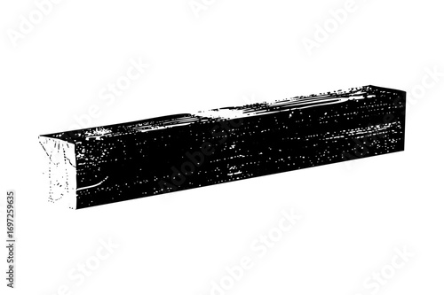 Vector Abstract rectangular prism with textured surface.