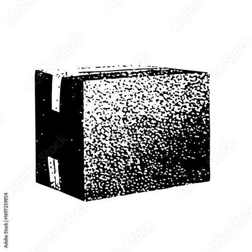 Vector Abstract geometric block with a void .