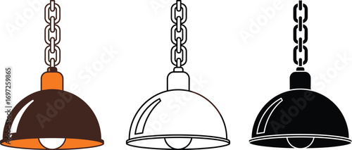 Industrial pendant lights in various colors and styles for interior design