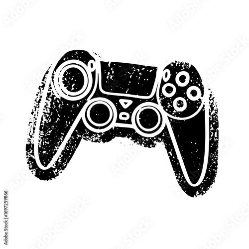 Vector Black and White Gaming Controller