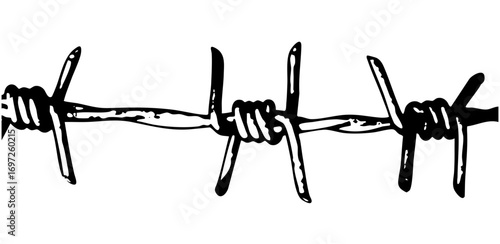 Vector Sharp barbed wire depicts a security boundary.