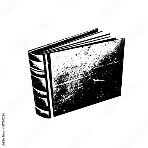 Vector Closed book with textured cover and spine.