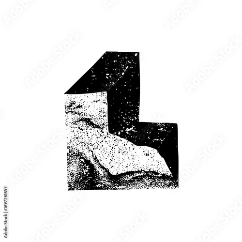 Vector Abstract geometric shape with textured surface.