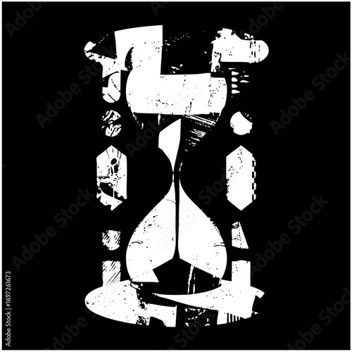 Vector Abstract hourglass figure composed of geometric shapes.