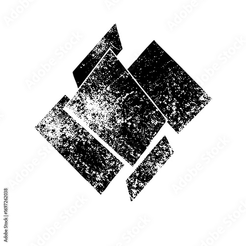 Vector Abstract geometric shapes create a dynamic distressed .