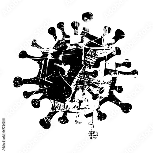 Vector Abstract virus with spiky protrusions.
