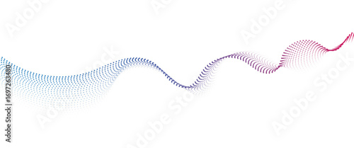 Flowing Dot Wave halftone gradient pattern on transparent background.