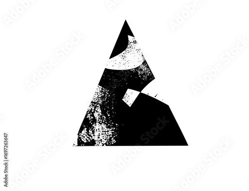 Vector Abstract geometric wolf head with textured details.