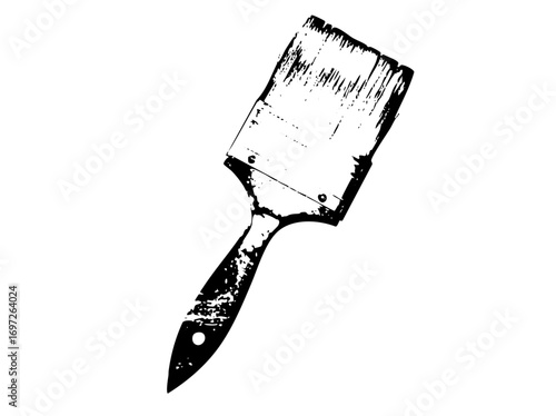 Vector Detailed vector of a paint brush with textured bristles.