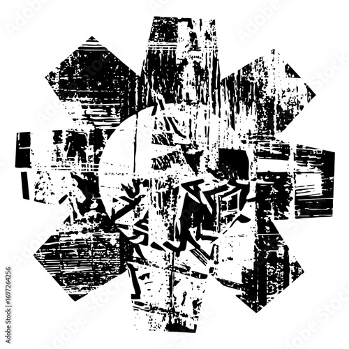 Vector Distressed Star of Life emblem .