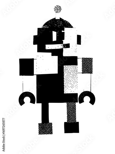 Vector Geometric robot with dotted details