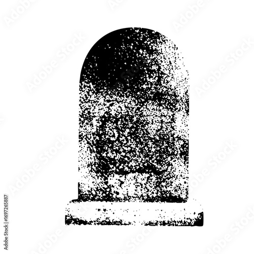 Vector Abstract arched doorway with distressed texture.