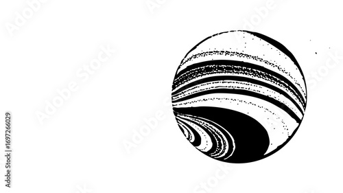 Vector Striking spherical features layered black and white lines.