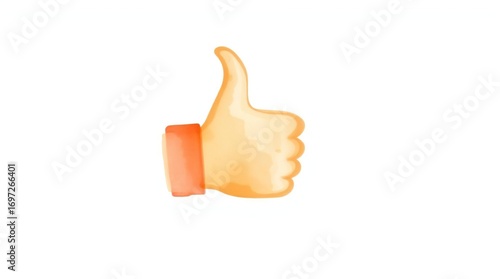 Watercolor Thumbs Up Gesture.