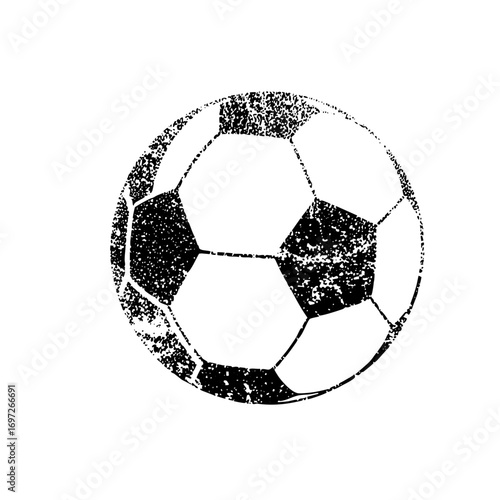 Vector Distressed of a classic soccer ball .