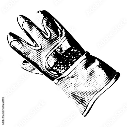Vector Detailed of a protective work glove.
