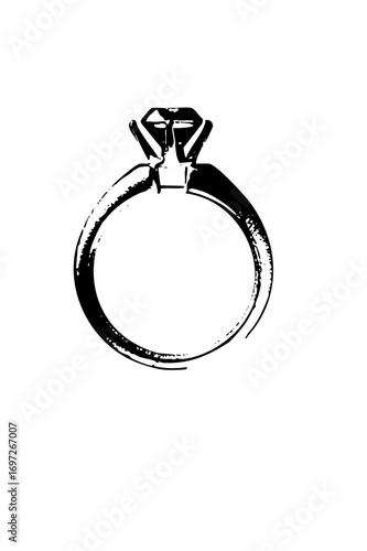 Vector Elegant diamond ring with a bold style.