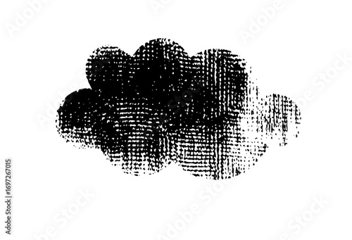 Vector Abstract black cloud with textured edges.