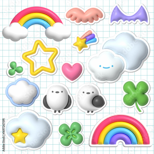 ぷにぷにのグミ文字風デコレーション素材セット