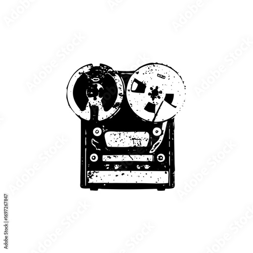 Vector Vintage Reel to Reel Audio Recorder