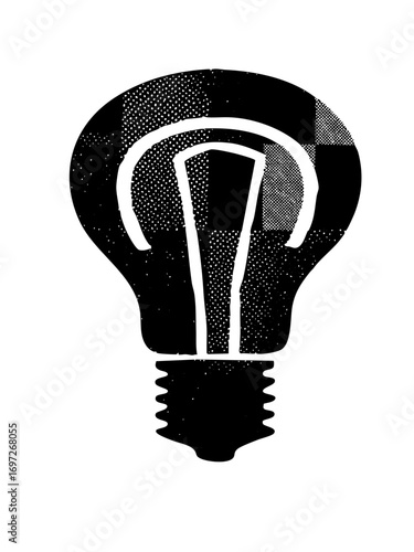 Vector Black lightbulb with a question mark filament.