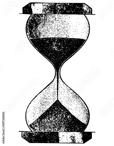 Vector Vintage hourglass depicts the passage of time.
