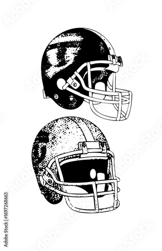 Vector Two American Football Helmets Vector